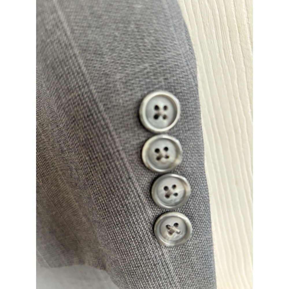 Stafford Men's 48L Gray Windowpane Sport Coat Blazer Jacket Wool Blend Classic - Picture 7 of 14